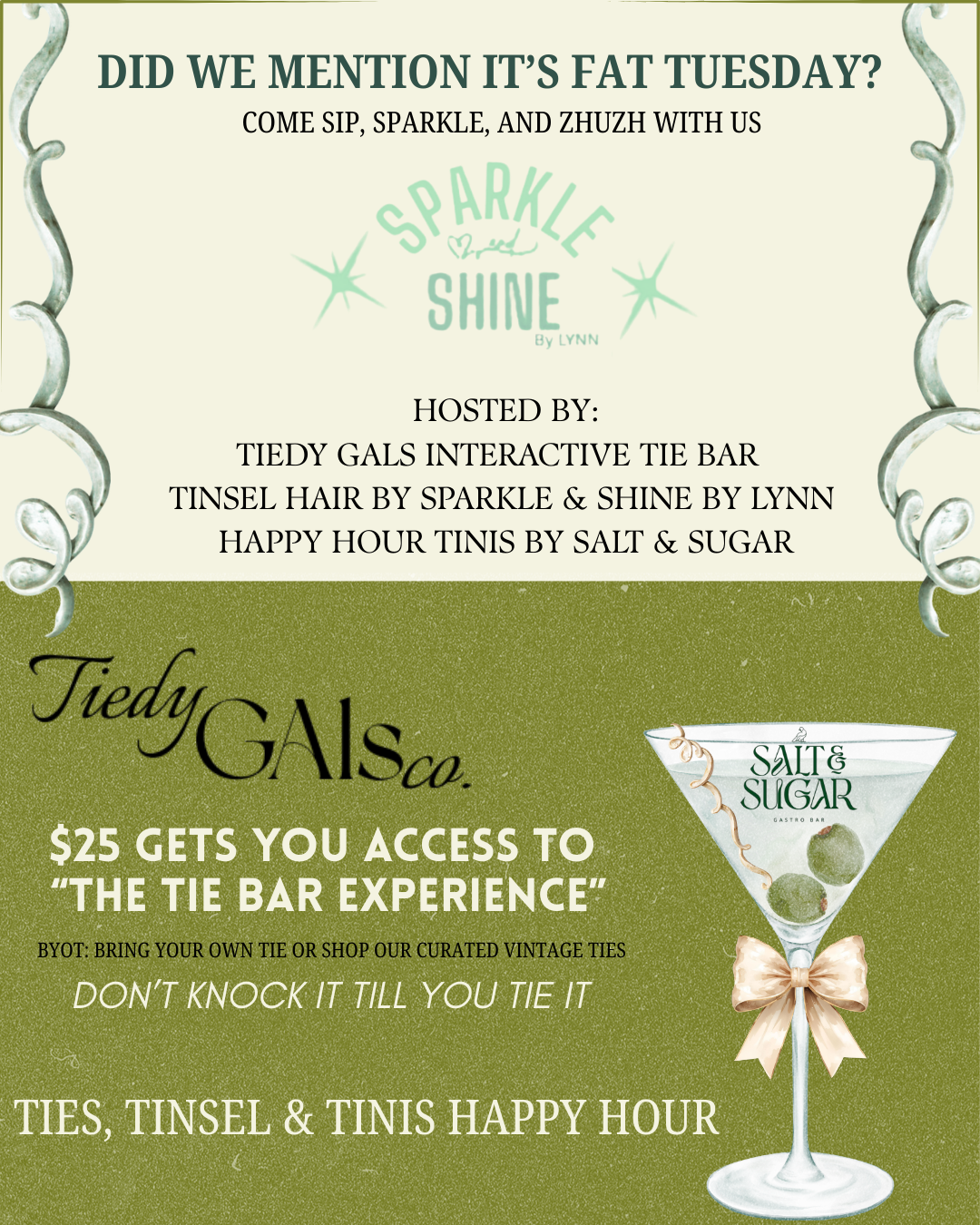 TIES, TINSEL & TINIS HAPPY HOUR - RSVP